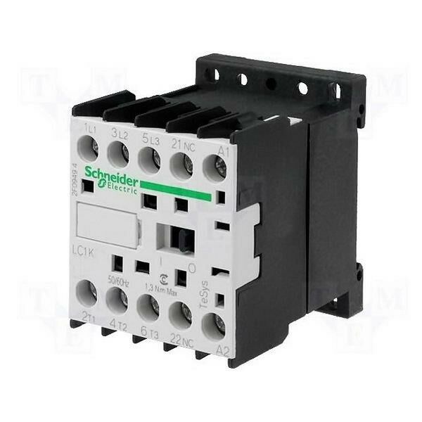 Kontaktörtör  220/230VAC 9A 4kW 1NK Schneider LC1K0901M7