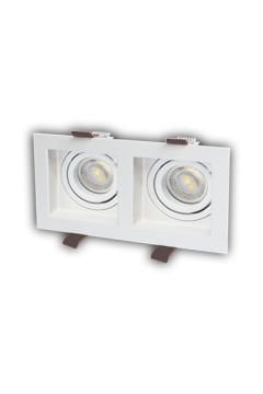 Pars Kare Dekoratif İkili Spot Beyaz  Cata CT-5237