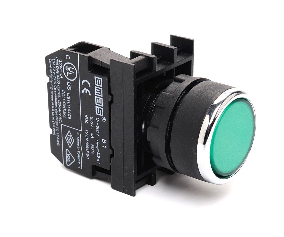 Buton Start Yeşil  Emas B100DY