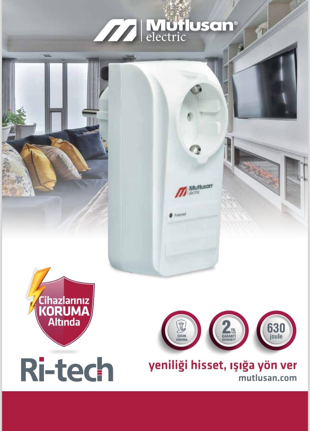 Mutlusan Tekli Şok Korumalı Priz (001 888 100004 00 00)