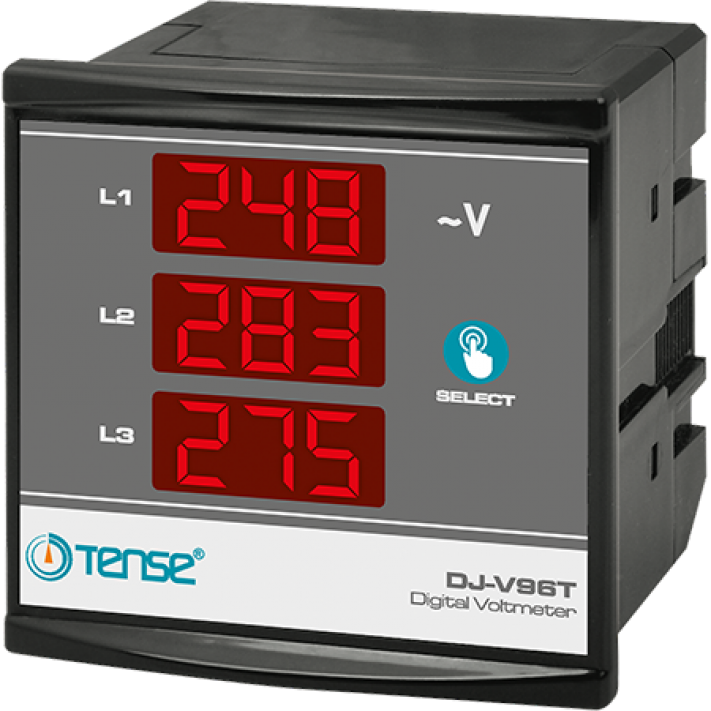 Tense Dijital 3 Faz Voltmetre 5V - 500V AC (50/60 Hz)