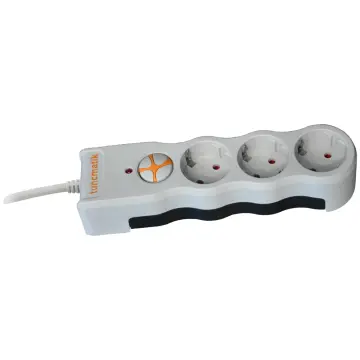Tunçmatik 3`Lü Akım Korumalı Priz Kablolu Beyaz