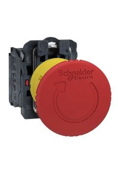 Çevir Çek Tip Tetiklemeli Mantar Kafalı Acil Stop Butonu 1NK Schneider XB5AS8442