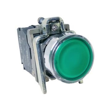 Işıklı Yaylı Buton Yeşil Ac  22MM 230V Schneider XB4BW33M5