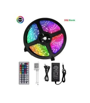 Cata RGB Şerit Led Seti 220v 352 Renk + Trafo + Kumanda CT-4558