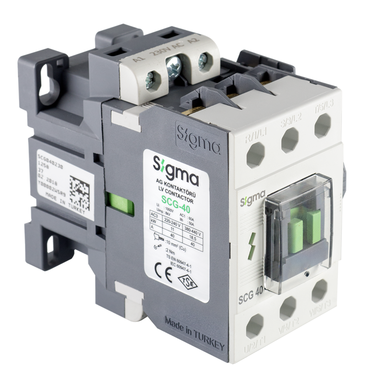 Alçak Gerilim Kontaktörtör 22Kw 50A 230V Sigma SCG050230