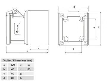 Duvar Priz 4X32 Bemis BC1-3504-2510