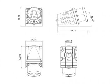 Duvar Fiş 5X32 90'Eğik Bemis BC1-3505-2236