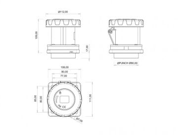 Düz Mak.P 63A/380V Ip67 5K Bemis BC1-4505-7413