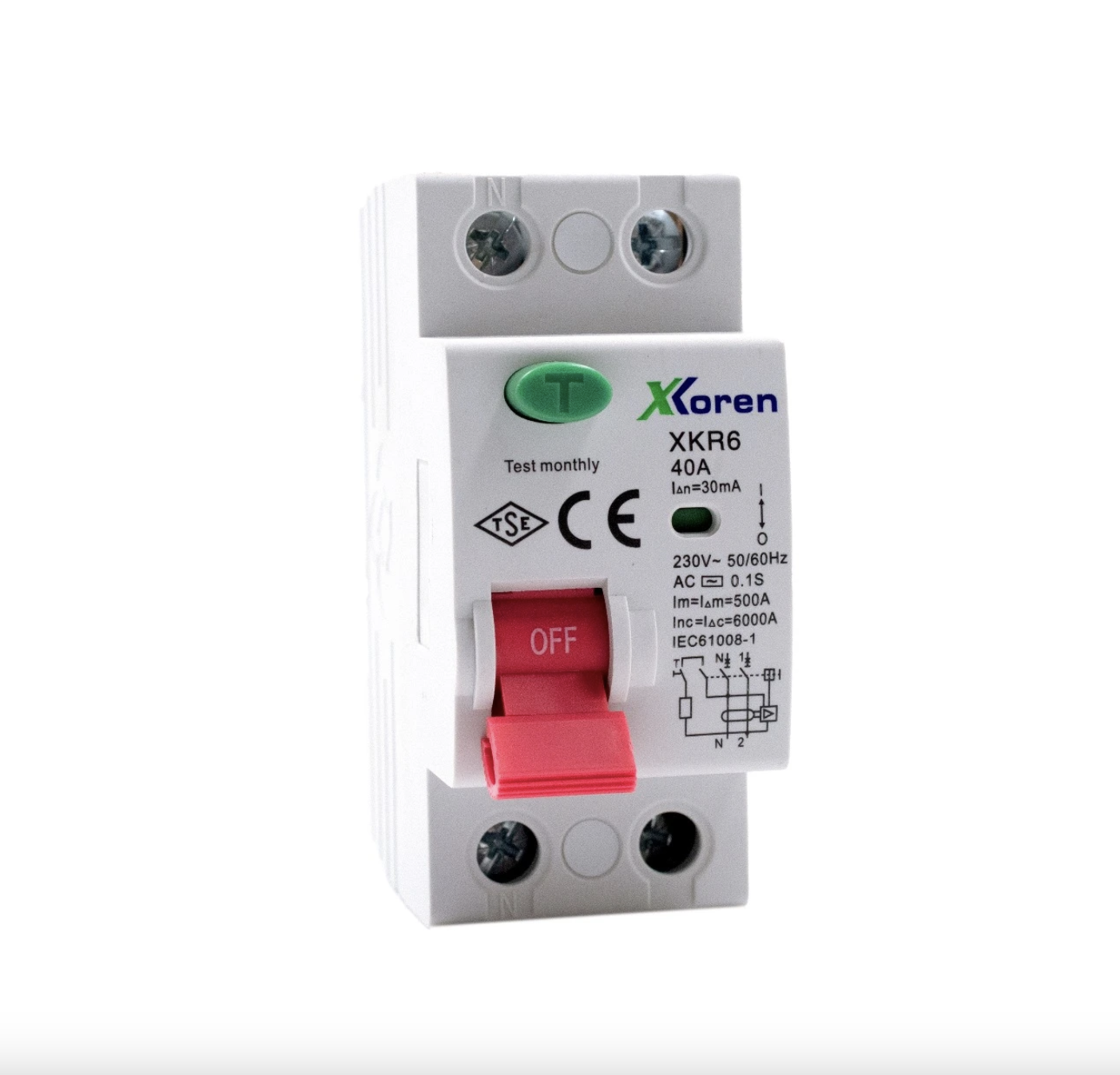 Ac Tipi Kaçak Akım Koruma Şalteri 6ka 2P 32A 300Ma Xkoren XKR 06-2AC300-32