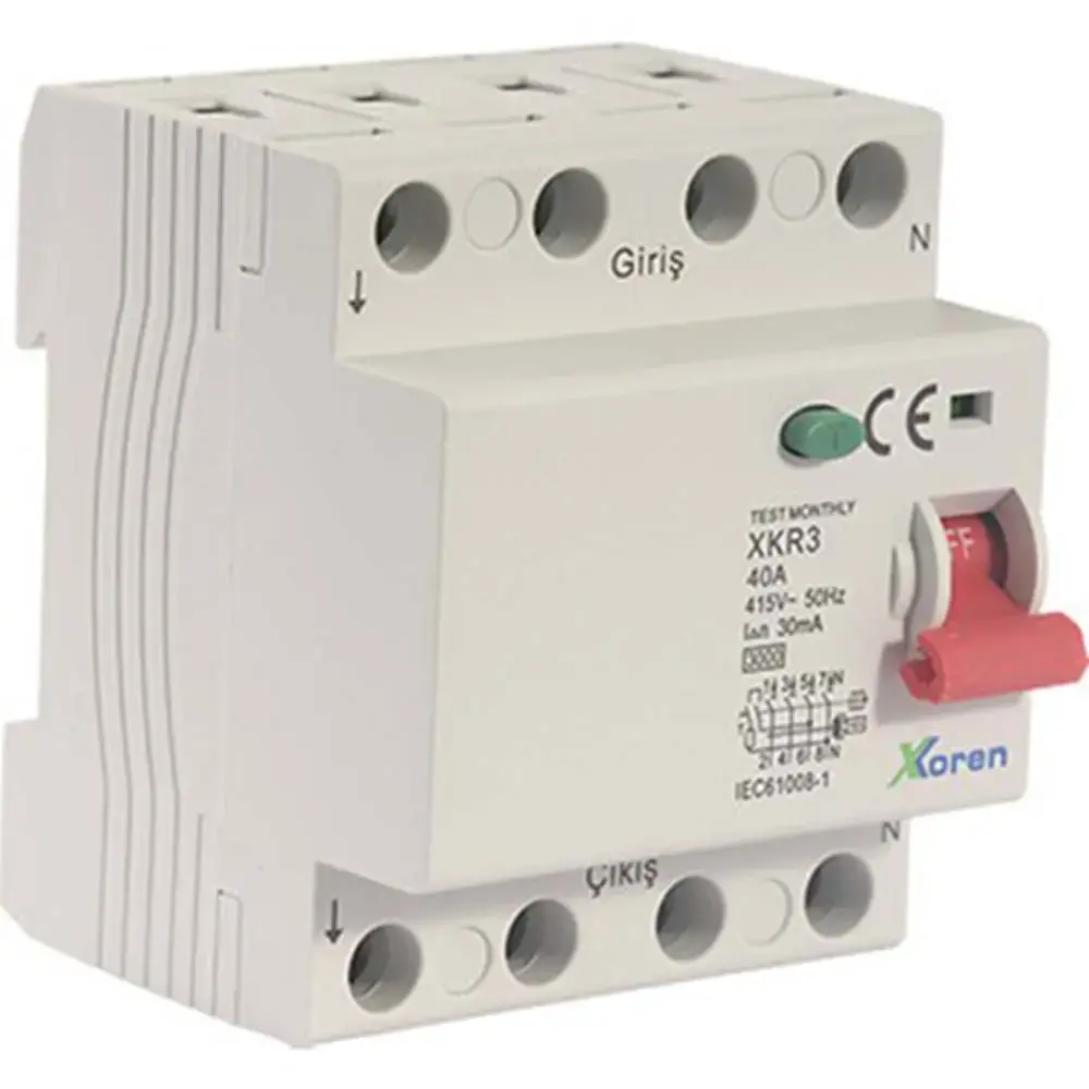Xkoren 6Ka 4P 63A 300Ma Ac Tipi Kaçak Akım Koruma – XKR 06-4AC300-063