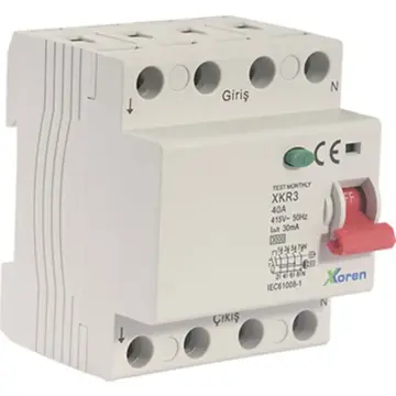 Xkoren 6Ka 4P 63A 300Ma Ac Tipi Kaçak Akım Koruma – XKR 06-4AC300-063