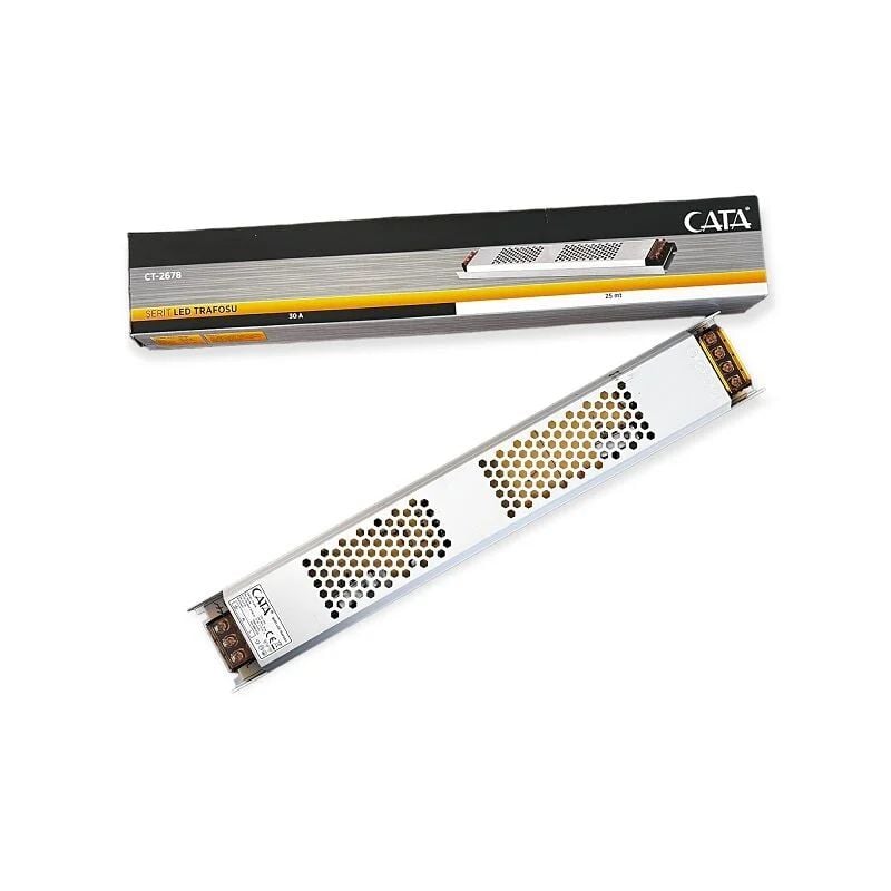 Cata CT-2678 30 Amper Şerit Led Trafosu 360W Süper Slim Fansız